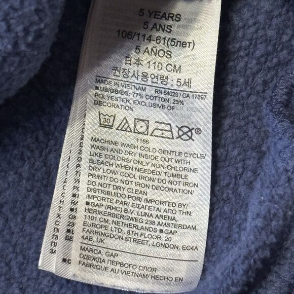 Gap Kids Disney Mickey Mouse Blue Iridescent Logo Sweatshirt Size 5 Toddler - Picture 7 of 7